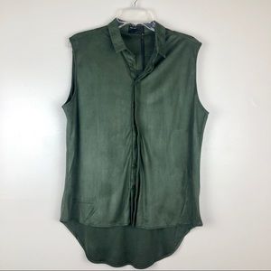 Kerisma Olive Faux Suede Hi Lo Sleeveless Shirt
